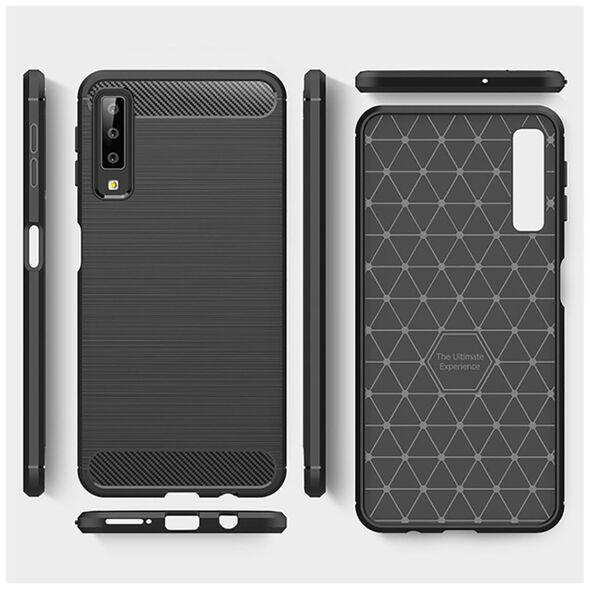 Techsuit Husa pentru Samsung Galaxy A7 2018 - Techsuit Carbon Silicone - Black 5949419058484 έως 12 άτοκες Δόσεις