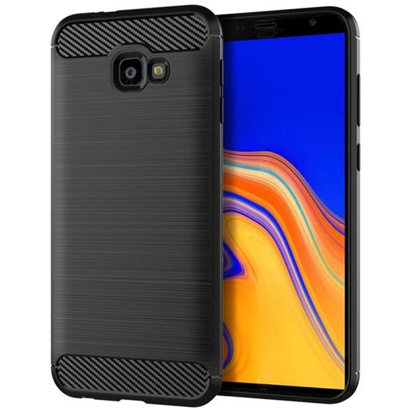 Techsuit Husa pentru Samsung Galaxy J4 Plus - Techsuit Carbon Silicone - Black 5949419057708 έως 12 άτοκες Δόσεις