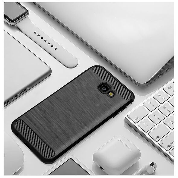 Techsuit Husa pentru Samsung Galaxy J4 Plus - Techsuit Carbon Silicone - Black 5949419057708 έως 12 άτοκες Δόσεις