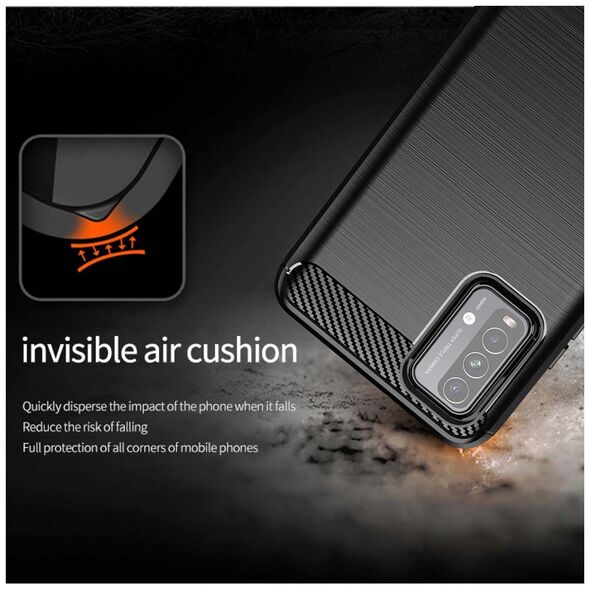 Techsuit Husa pentru Xiaomi Redmi 9T / Redmi 9 Power - Techsuit Carbon Silicone - Black 5949419044449 έως 12 άτοκες Δόσεις