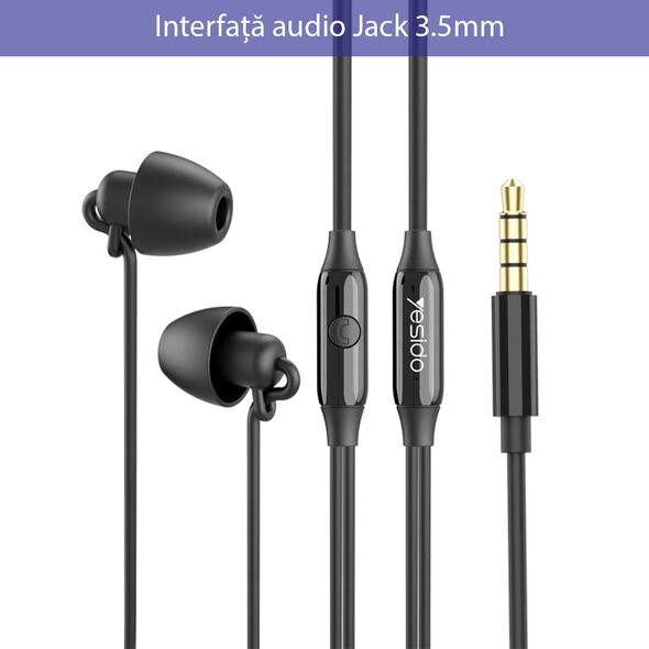Yesido Casti Audio Stereo Jack cu Microfon, 1.2m - Yesido (YH-29) - Black 6971050262615 έως 12 άτοκες Δόσεις