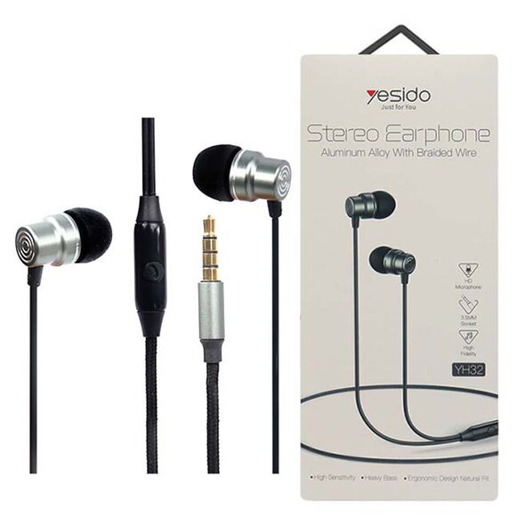 Yesido Casti Audio Stereo Jack cu Microfon, 1.2m - Yesido (YH-32) - Black 6971050262646 έως 12 άτοκες Δόσεις