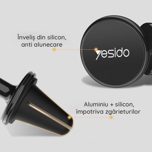 Yesido Suport Auto Magnetic cu Adeziv 3M Grila Ventilatie - Yesido (C59) - Black 6971050266347 έως 12 άτοκες Δόσεις