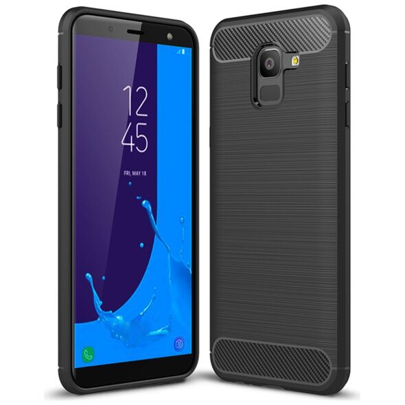 Techsuit Husa pentru Samsung Galaxy J6 2018 - Techsuit Carbon Silicone - Black 5949419042599 έως 12 άτοκες Δόσεις