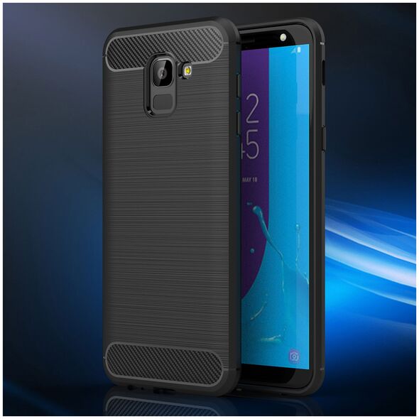 Techsuit Husa pentru Samsung Galaxy J6 2018 - Techsuit Carbon Silicone - Black 5949419042599 έως 12 άτοκες Δόσεις