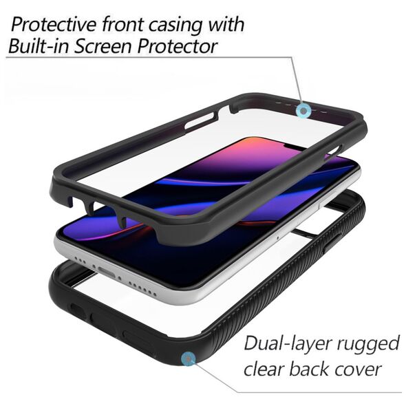 Techsuit Husa pentru iPhone 13 mini + Folie - Techsuit Defense360 Pro - Black 5949419033580 έως 12 άτοκες Δόσεις