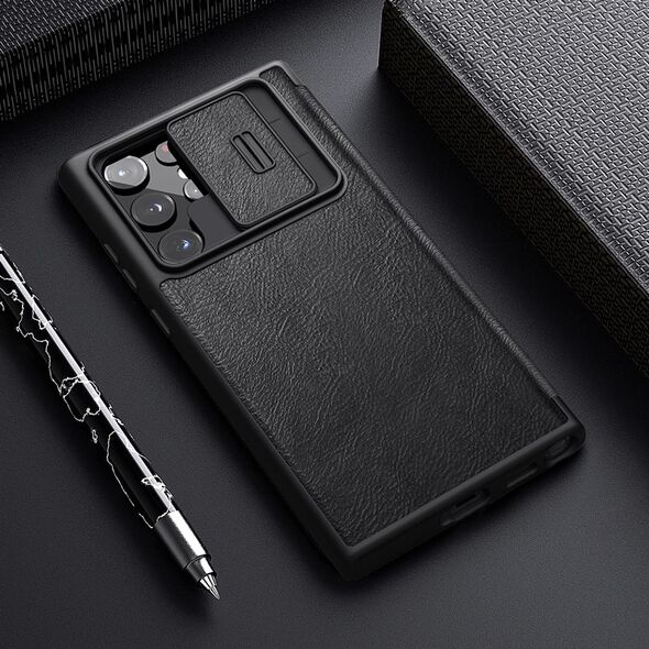 Nillkin Husa pentru Samsung Galaxy S22 Ultra 5G - Nillkin QIN Leather Pro Case - Black 6902048235564 έως 12 άτοκες Δόσεις