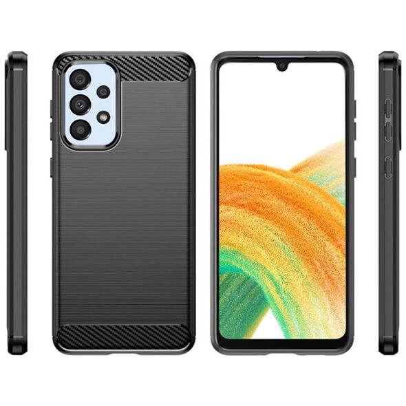 Techsuit Husa pentru Samsung Galaxy A33 5G - Techsuit Carbon Silicone - Black 5949419030954 έως 12 άτοκες Δόσεις