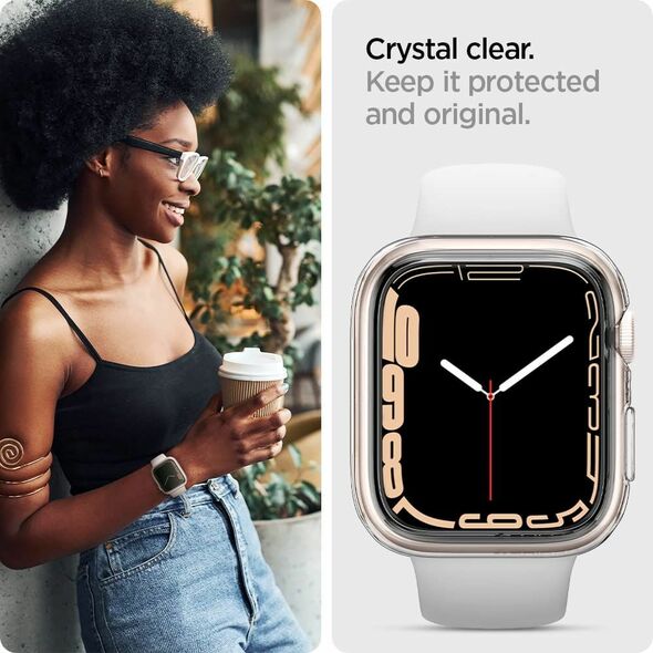 Spigen Husa pentru Apple Watch 4 / 5 / 6 / 7 / SE / 8 (44mm / 45mm) - Spigen Liquid Crystal (ACS04196) - Crystal Clear 8809811857818 έως 12 άτοκες Δόσεις