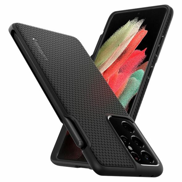 Spigen Husa pentru Samsung Galaxy S21 Ultra 5G - Spigen Liquid Air - Matte Black 8809756646218 έως 12 άτοκες Δόσεις