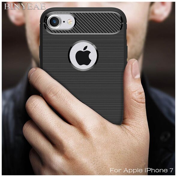 Techsuit Husa pentru iPhone 7 / 8 - Techsuit Carbon Silicone - Black 5949419024151 έως 12 άτοκες Δόσεις