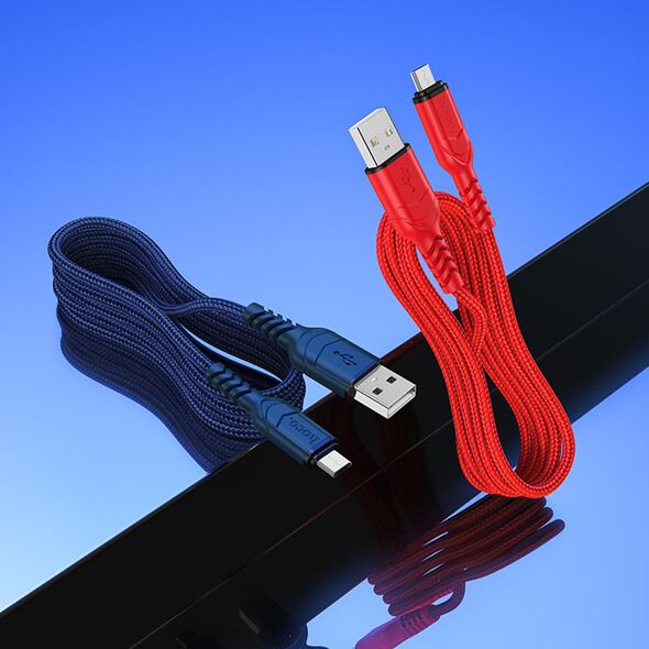 Hoco Cablu de Date USB-A la Micro-USB 12W, 2.4A, 1m - Hoco Victory (X59) - Black 6931474744890 έως 12 άτοκες Δόσεις