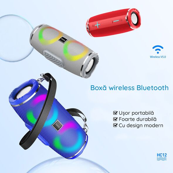 Hoco Boxa Portabila Bluetooth 5.0, 10W - Hoco Sports (HC12) - Red 6931474765796 έως 12 άτοκες Δόσεις