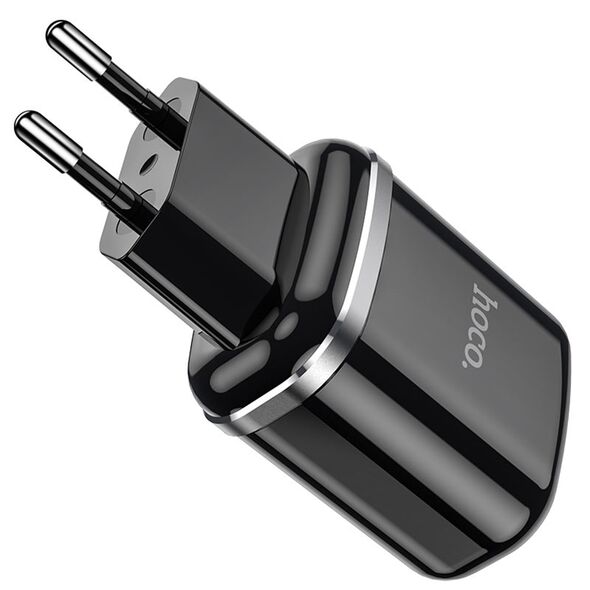 Hoco Incarcator Priza 2xUSB-A, 12W, 2.4A + Cablu Micro-USB 1m - Hoco Aspiring (N4) - Black 6931474731036 έως 12 άτοκες Δόσεις