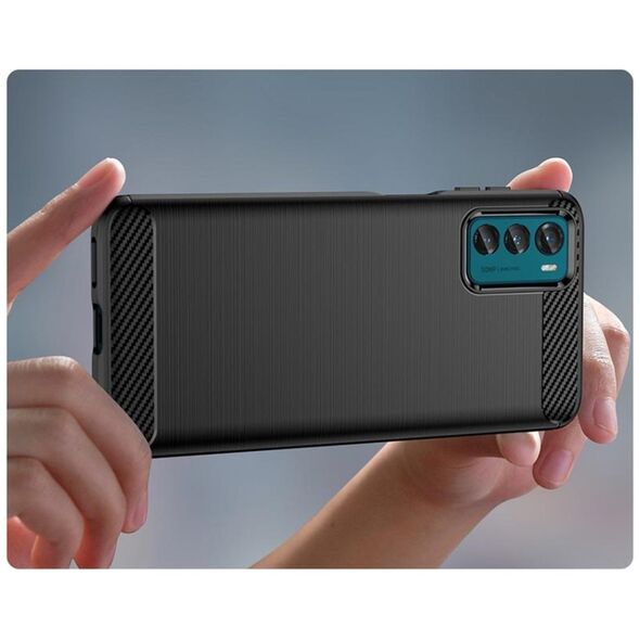 Techsuit Husa pentru Motorola Moto G42 - Techsuit Carbon Silicone - Black 5949419018112 έως 12 άτοκες Δόσεις