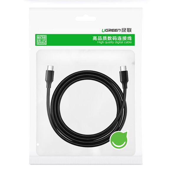 Ugreen Cablu de Date Type-C la Type-C, 3A, 2m - Ugreen (10306) - Black 6957303813063 έως 12 άτοκες Δόσεις