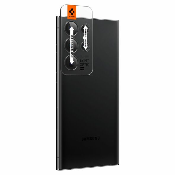 Spigen Folie Camera pentru Samsung Galaxy S23 Ultra (set 2) - Spigen Optik.TR EZ FIT - Black 8809896743075 έως 12 άτοκες Δόσεις