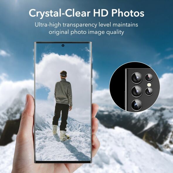 ESR Folie Camera pentru Samsung Galaxy S23 Ultra - ESR Lens Protector Tempered Glass - Black 4894240175743 έως 12 άτοκες Δόσεις