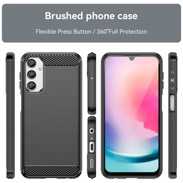 Techsuit Husa pentru Samsung Galaxy A24 - Techsuit Carbon Silicone - Black 5949419003750 έως 12 άτοκες Δόσεις