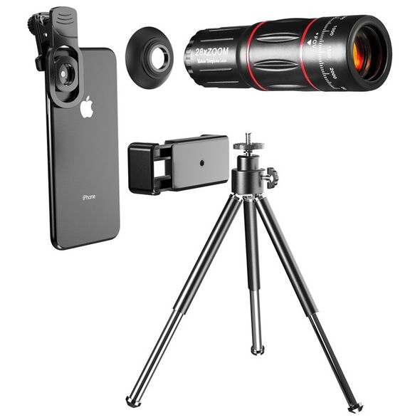 Techsuit Kit Lentila Tele Fotografie 28x pentru Telefon - Techsuit HD Lanthanide Glass (W28) - Black 5949419000056 έως 12 άτοκες Δόσεις