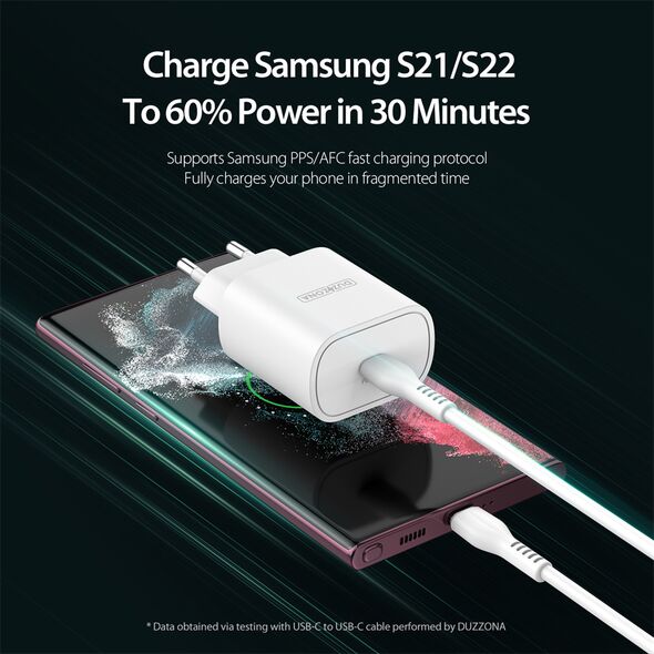 Duzzona Duzzona - Wall Charger (T6) - Type-C Fast Charging for iPhone, Samsung / iPad, 25W - White 6934913033098 έως 12 άτοκες Δόσεις