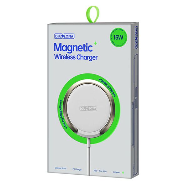 Duzzona Duzzona - Wireless Charger (W1) - with Magnetic Attach on iPhone and Desk Stand, 15W - White 6934913042427 έως 12 άτοκες Δόσεις
