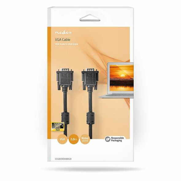 Nedis Cable VGA male - VGA male 2m (CCGB59000BK20) (NEDCCGB59000BK20) έως 12 άτοκες Δόσεις