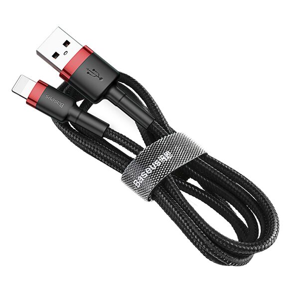 Baseus Cablu de Date USB la Lightning 2.4A, 1m - Baseus Cafule (CALKLF-B19) - Red Black 6953156274983 έως 12 άτοκες Δόσεις