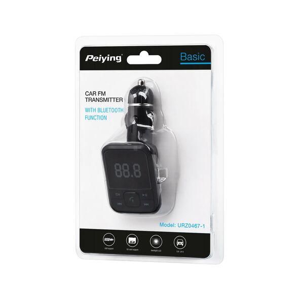 Peiying Πομπός FM αυτοκινήτου με λειτουργία bluetooth και θύρα USB Peiying URZ0467-1 έως 12 άτοκες Δόσεις