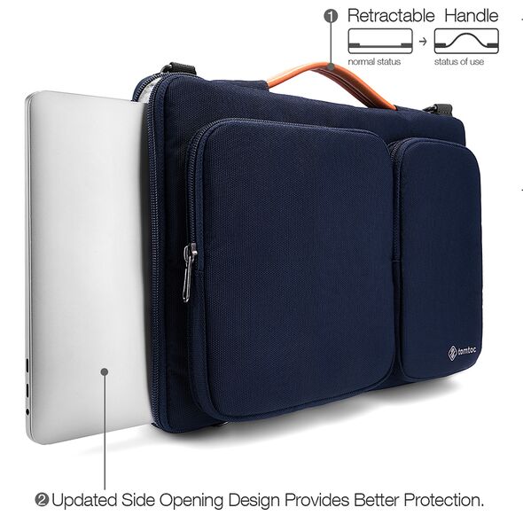 Tomtoc Tomtoc - Defender Laptop Briefcase (A42F2B1) - with Shoulder Strap and Small Card Pocket, 16″ - Blue 6971937060860 έως 12 άτοκες Δόσεις
