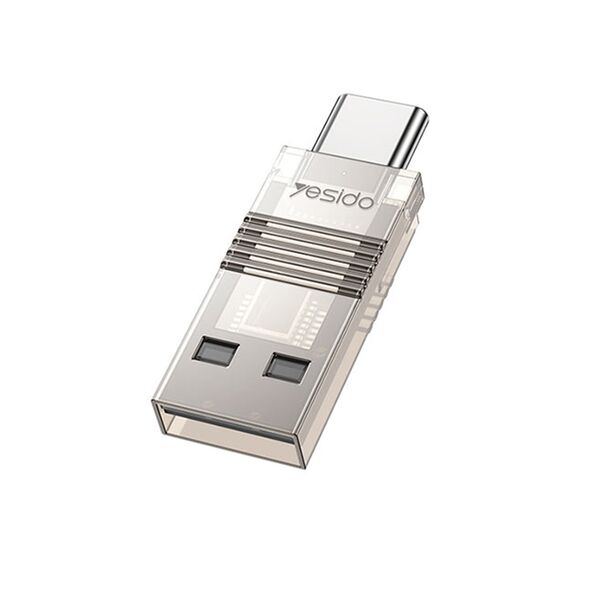 Yesido Yesido - Card Reader (GS21) - USB to Type-C, TF Card, 480Mbps - Transparent 6971050266514 έως 12 άτοκες Δόσεις