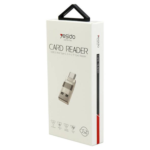 Yesido Yesido - Card Reader (GS21) - USB to Type-C, TF Card, 480Mbps - Transparent 6971050266514 έως 12 άτοκες Δόσεις
