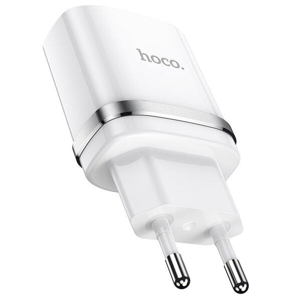 Hoco Incarcator Priza USB-A, 10W, 2.4A + Cablu Type-C - Hoco Ardent (N1) - White 6931474730985 έως 12 άτοκες Δόσεις