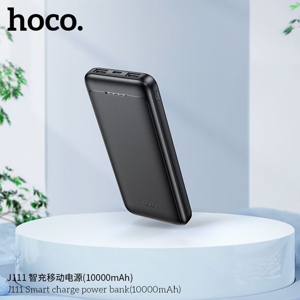 Hoco Hoco - Power Bank Smart (J111) - 2x USB, Type-C, with LED for Battery Check, 2A, 10000mAh - Black 6931474795748 έως 12 άτοκες Δόσεις