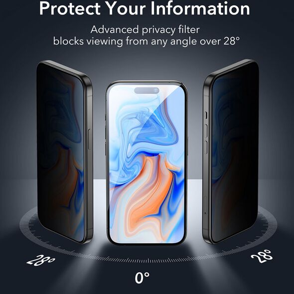 ESR Folie pentru iPhone 15 Plus - ESR Screen Shield - Privacy 4894240174425 έως 12 άτοκες Δόσεις