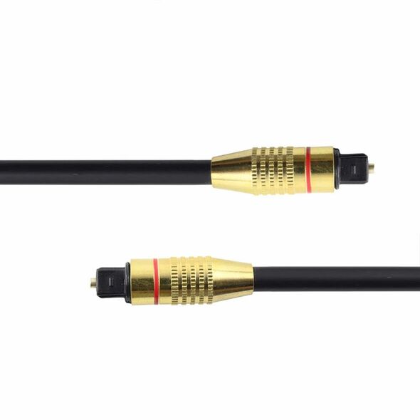 Optical audio cable DeTech, Toslink, 1.5m, Black - 18359
