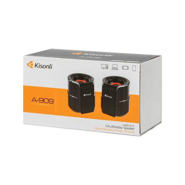 Ηχεία Kisonli A-909, 2x3W, USB, Μαυρο - 22160