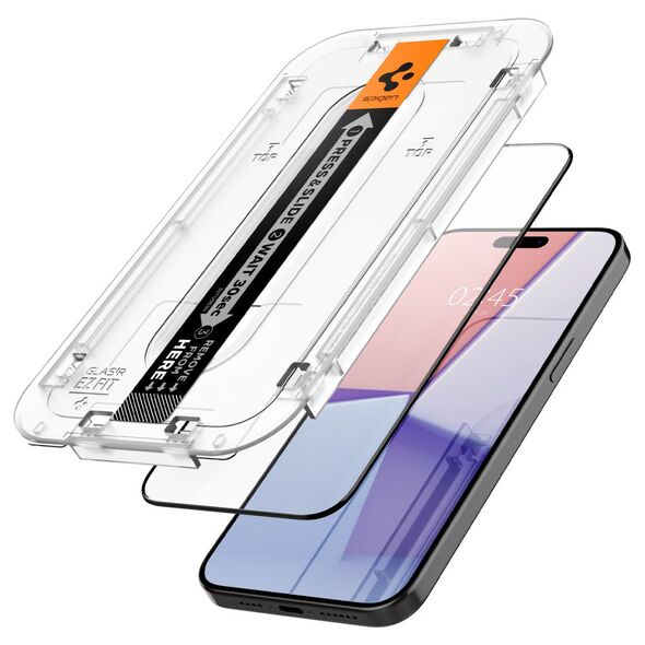 Spigen Folie pentru iPhone 15 Pro Max - Spigen Glas.TR EZ FIT - Black 8809896752039 έως 12 άτοκες Δόσεις