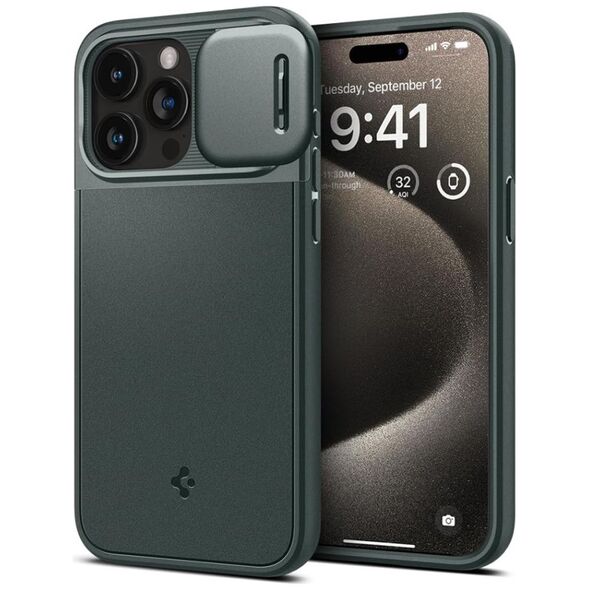 Spigen Husa iPhone 15 Pro Max - Spigen Optik Armor - Abyss Green 8809896749497 έως 12 άτοκες Δόσεις