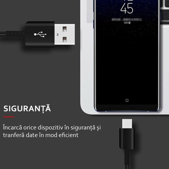 Samsung Cablu de Date USB la Type-C, 1.2m - Samsung (EP-DG950CBE) - Black (Bulk Packing) 8595642258435 έως 12 άτοκες Δόσεις