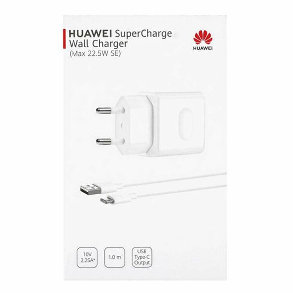 Huawei Incarcator pentru Priza, Fast Charging, 22.5W + Cablu Type-C, 5A, 1m - Huawei CP404 (HW-100225E00) - White (Bister Packing) 6972453166326 έως 12 άτοκες Δόσεις