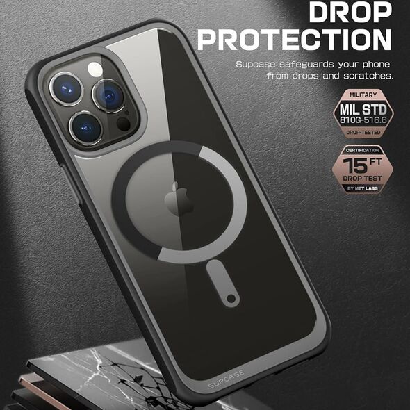 Supcase Husa pentru iPhone 15 Pro - Supcase Unicorn Beetle Slim Clear MagSafe - Black 0843439136762 έως 12 άτοκες Δόσεις
