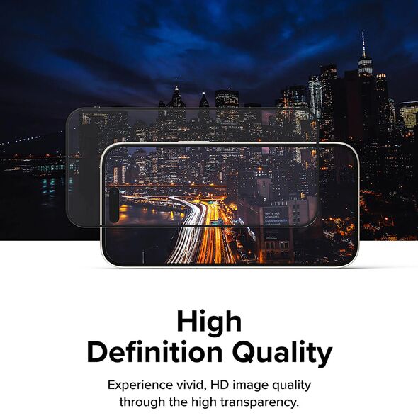 Ringke Folie pentru iPhone 15 Plus - Ringke Cover Display Tempered Glass - Black 8809919308700 έως 12 άτοκες Δόσεις