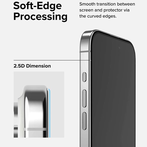 Ringke Folie pentru iPhone 15 Pro Max - Ringke Cover Display Tempered Glass - Black 8809919307185 έως 12 άτοκες Δόσεις