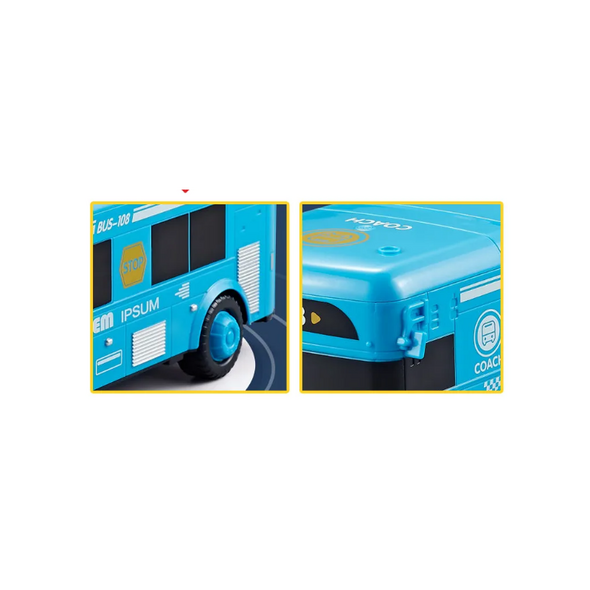 Εντυπωσιακός Ηλεκτρονικός Κουμπαράς Λεωφορείο με Κωδικό Ασφαλείας Μπλε