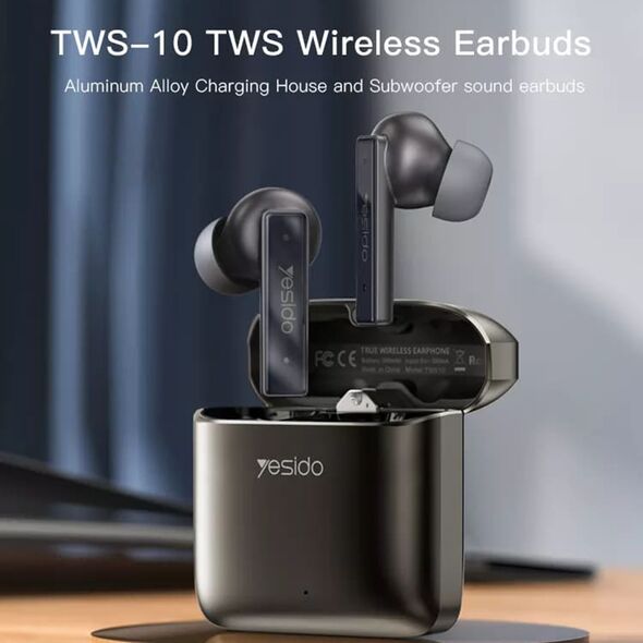 Yesido Casti Bluetooth Wireless Noise Cancelling - Yesido (TWS10) - Black 6954851241287 έως 12 άτοκες Δόσεις