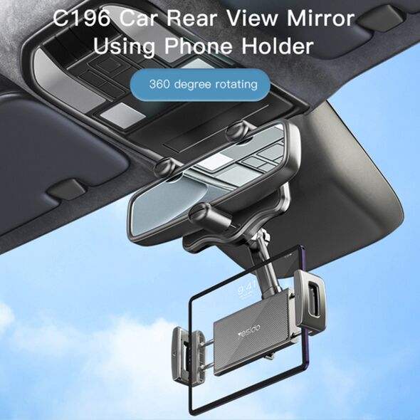 Yesido Yesido -  Car Holder (C196) - for Rearview Mirror, Adjustable Angle - Black 6971050268457 έως 12 άτοκες Δόσεις