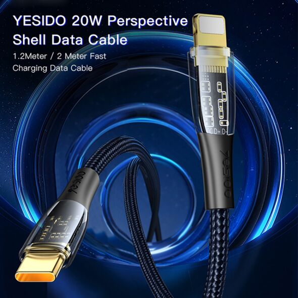 Yesido Yesido - Data Cable (CA101) - Type-C to Lightning, 20W, 480Mbps, 1.2m - Black 6971050267269 έως 12 άτοκες Δόσεις