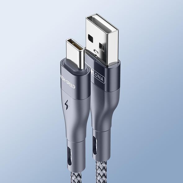 Duzzona Cablu de Date Type-C Fast Charging 2.4A, 12W, 480Mbps, 1m - Duzzona (A8) - Grey 6934913023266 έως 12 άτοκες Δόσεις