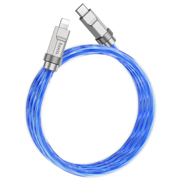 Hoco Cablu Type-C la Lightning 20W, 1m - Hoco Crystal (U113) - Blue 6931474790026 έως 12 άτοκες Δόσεις